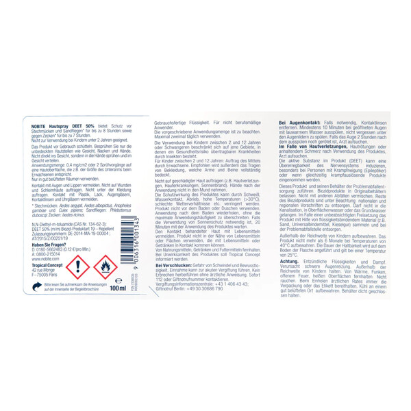 Haut Spray (100 ml) - DEET 50%